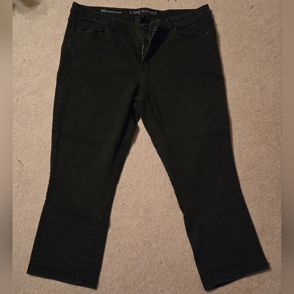 Lane Bryant Women's Black Super Stretch Capri Jeans Size 20